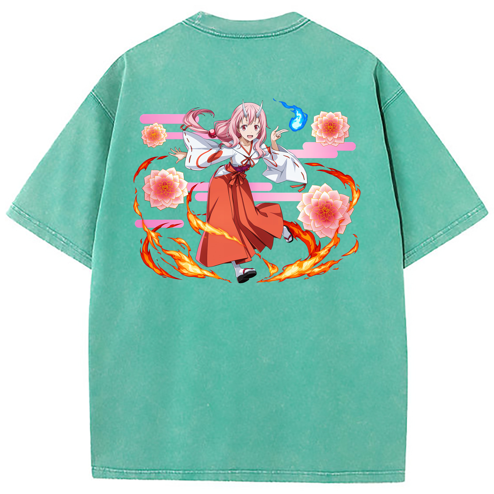 （画像用） 転スラ Regarding Reincarnated to Slime 綿100% ヴィンテージ風 半袖Tシャツ（背面プリント）